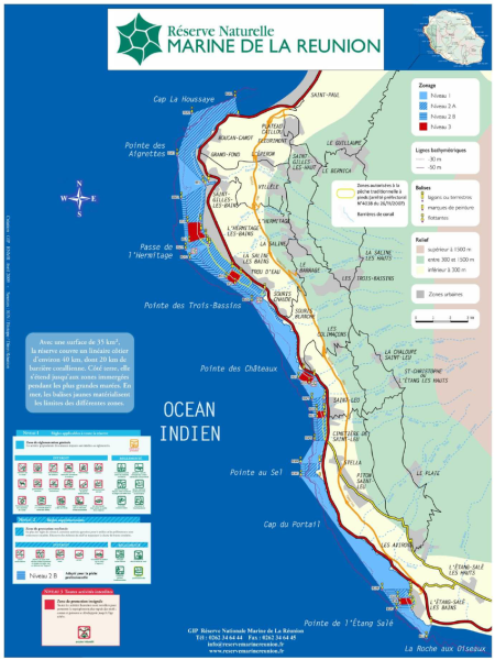 Carte de la Réserve Naturelle Marine de la Réunion